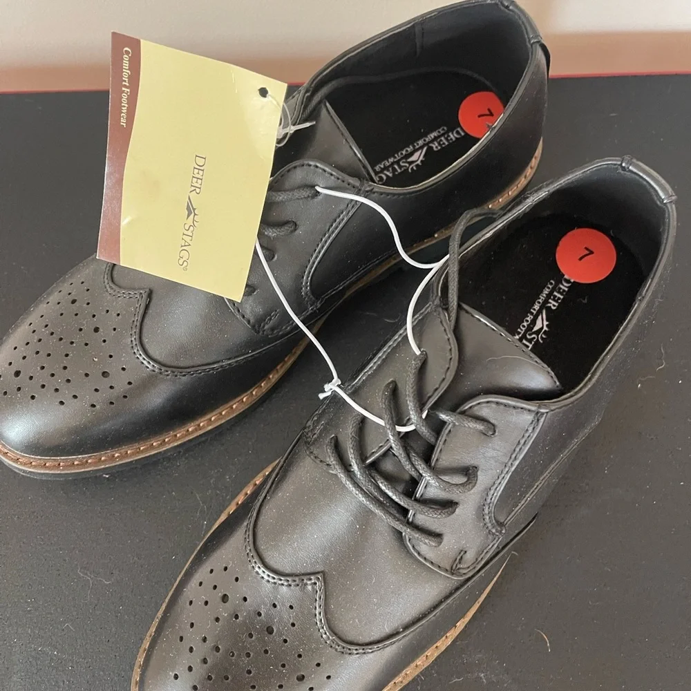 Deer Stags Comfort Shoes Black NWT New 7   Walking Dress Shoe Work Footwear - Picture 2 of 5